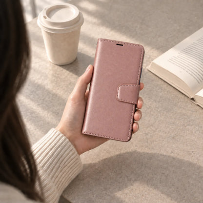 Samsung Galaxy S26 FE Flip Leather Wallet Case - Rose Gold