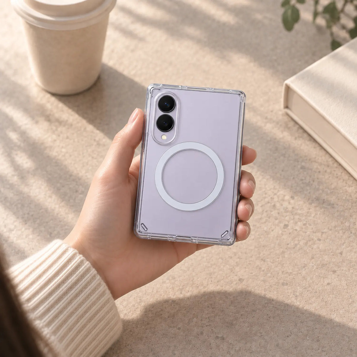 Samsung Galaxy Z Fold 8 Magnetic Back Cover Case Clear
