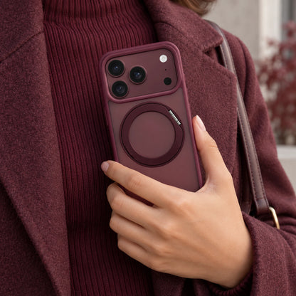 360 Degree Rotatable Ring Kickstand Case Dark Cherry