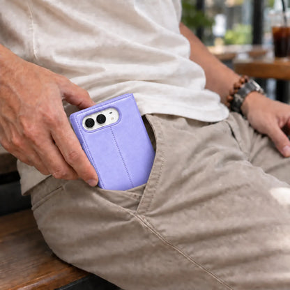 iPhone Duo Magnetic Detachable Leather Wallet Case Purple