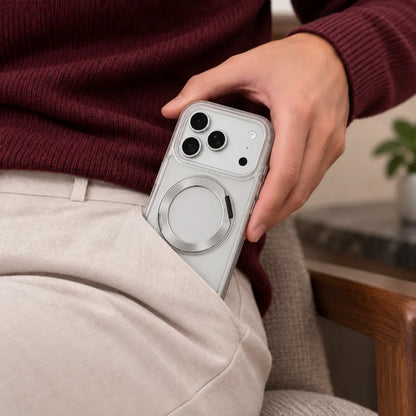 360 Degree Rotatable Ring Kickstand Case White