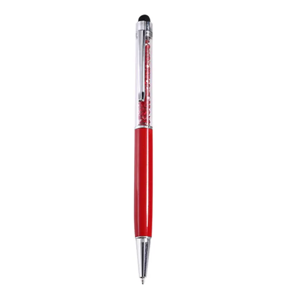 2 in 1 Crystal Stylus Ballpoint Pen Wine Red