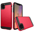 iPhone 11 Pro Brushed Hybrid Heavy Duty Tough Case - Red