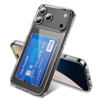 iPhone 17 Pro Shockproof Hard Card Holder Back Case Clear
