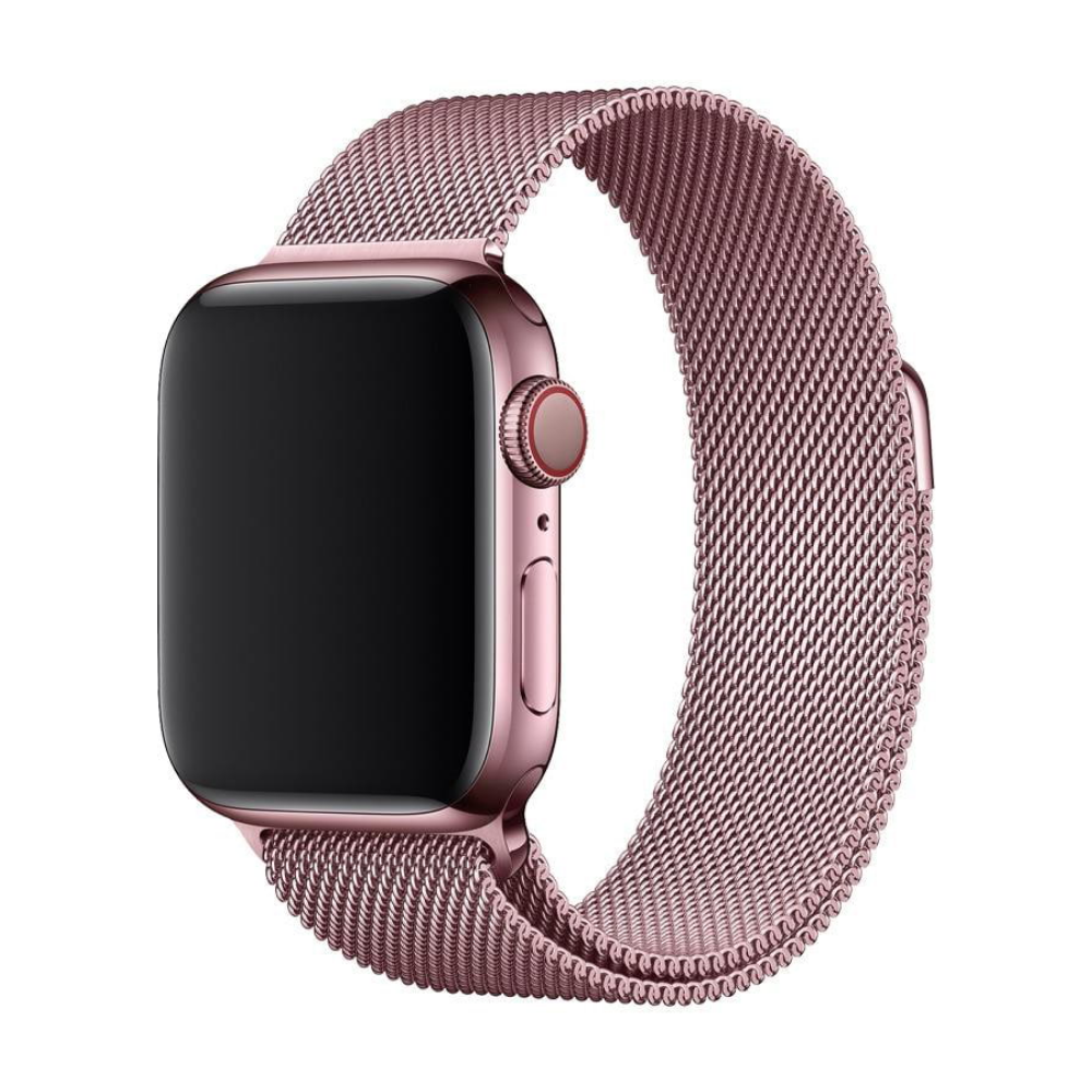 Apple Watch Stainless Steel Milanese Loop Strap Pink