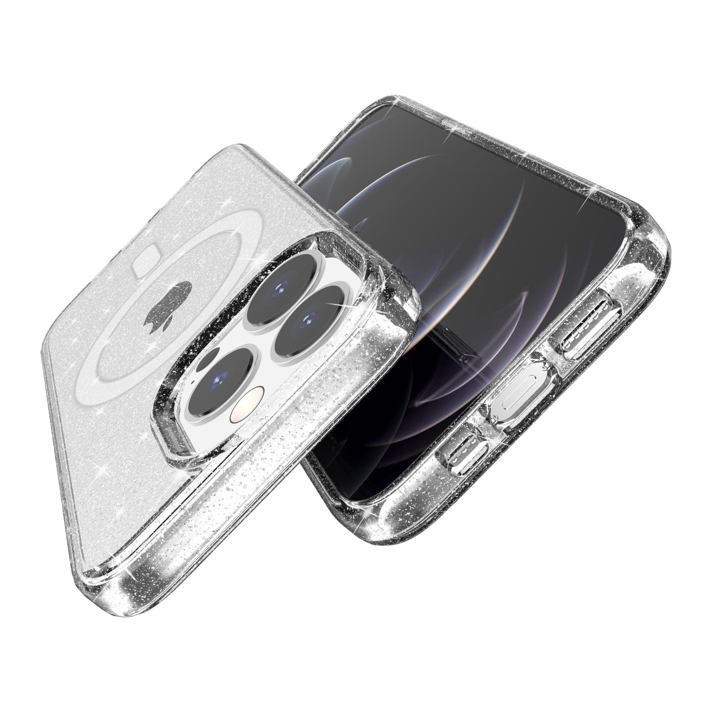 Nebula Clear Back Tough Case with MagSafe for iPhone – Crystal Sparkling