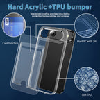iPhone 17 Air Shockproof Hard Card Holder Back Case Clear