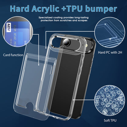 iPhone 17 Air Shockproof Hard Card Holder Back Case Clear
