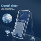 iPhone 17 Shockproof Hard Card Holder Back Case Clear