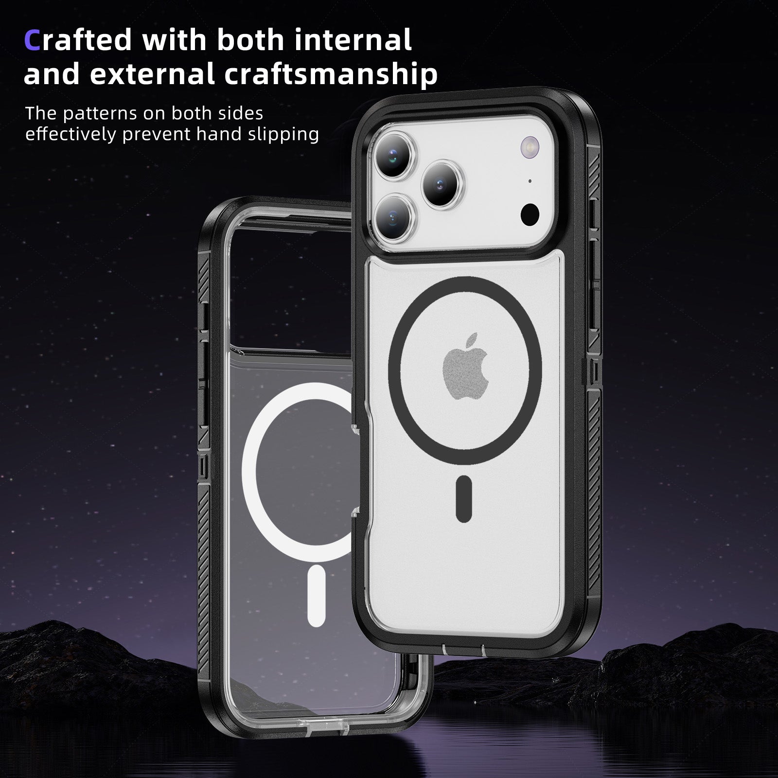 iPhone 17 Pro Max Eclipse Shield MagSafe Case - Black Clear