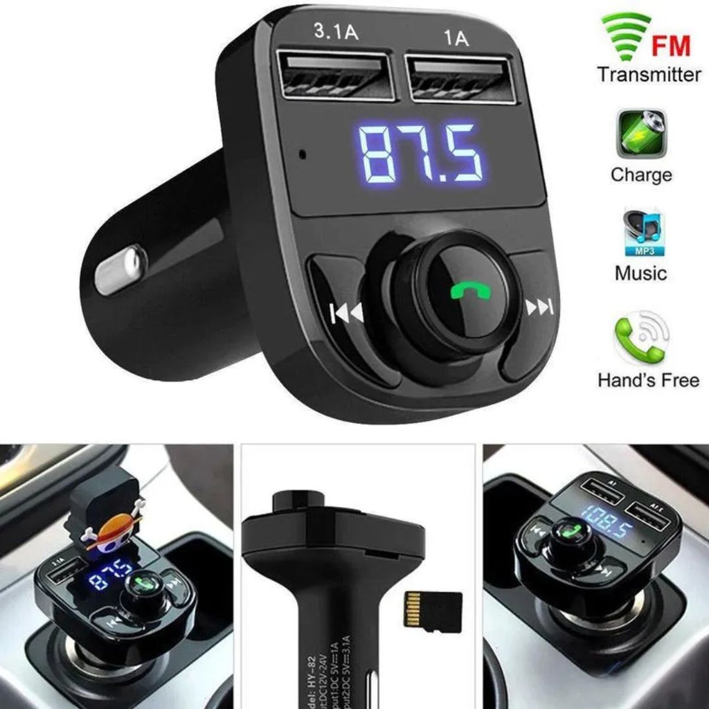 X8 Bluetooth Dual USB  Car Charger Black