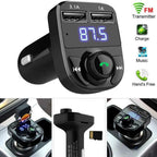 X8 Bluetooth Dual USB  Car Charger Black