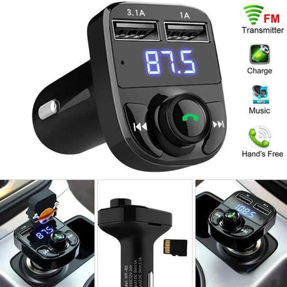 X8 Bluetooth Dual USB  Car Charger Black
