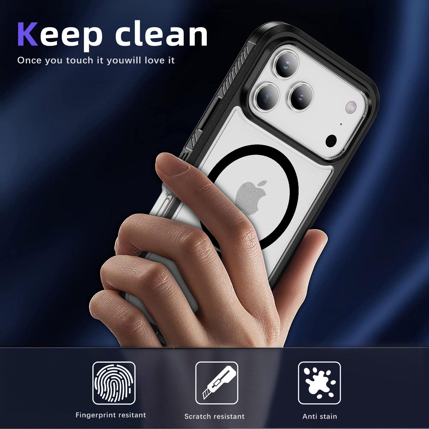 iPhone 17 Pro Max Eclipse Shield MagSafe Case - Black Clear
