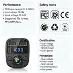C1 Bluetooth Dual USB Car Charger Black