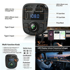 C1 Bluetooth Dual USB Car Charger Black