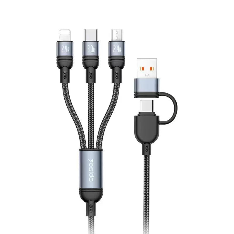Yesido CA203 4 in 1 USB cable YESIDO Cable Black