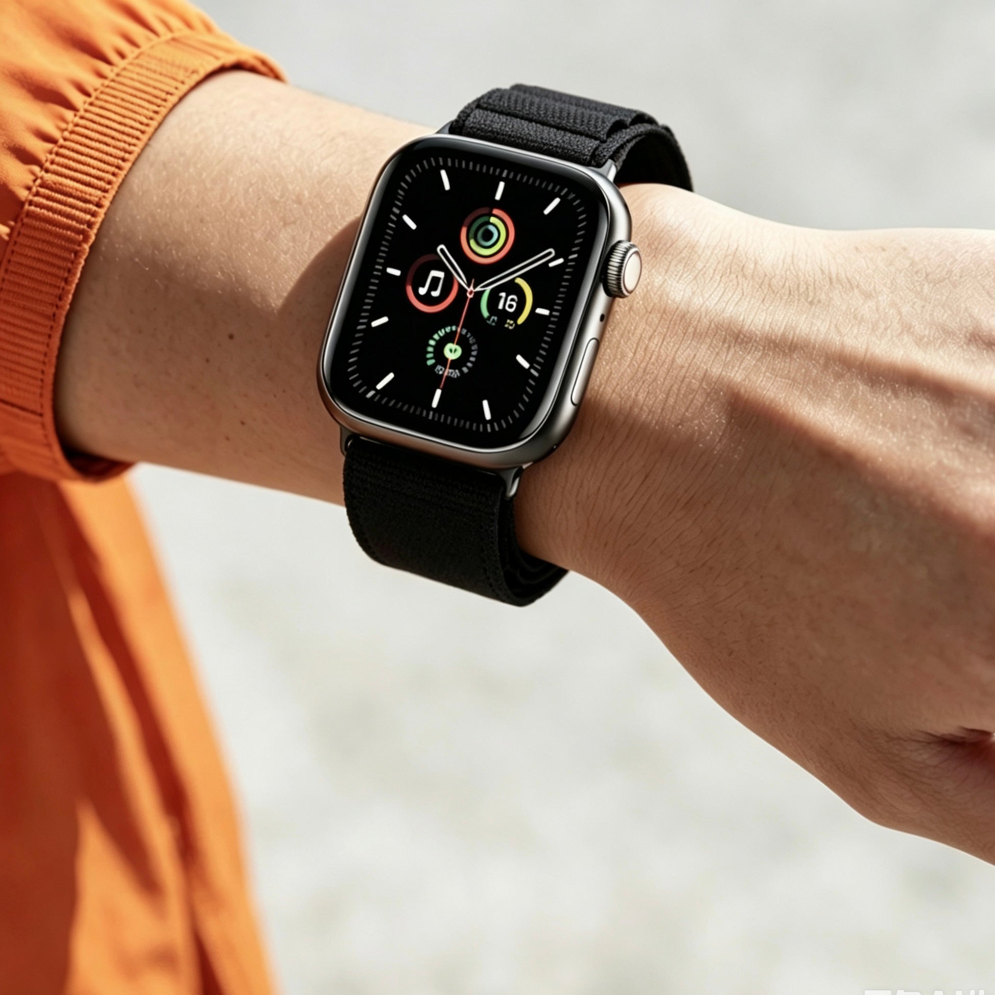 Apple Watch  Woven Nylon Band 42/44/45/49mm  Black