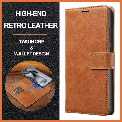 Nebula iPhone 16 Magnetic Detachable Leather Wallet Case Brown