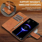 Nebula iPhone 16 Magnetic Detachable Leather Wallet Case Brown