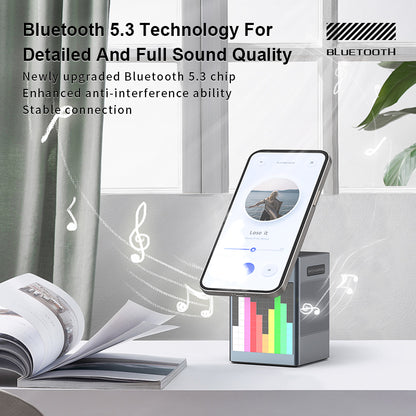 4-in-1 Retro Pixel Art Bluetooth Speaker & Wireless Charger Station with Alarm Clock