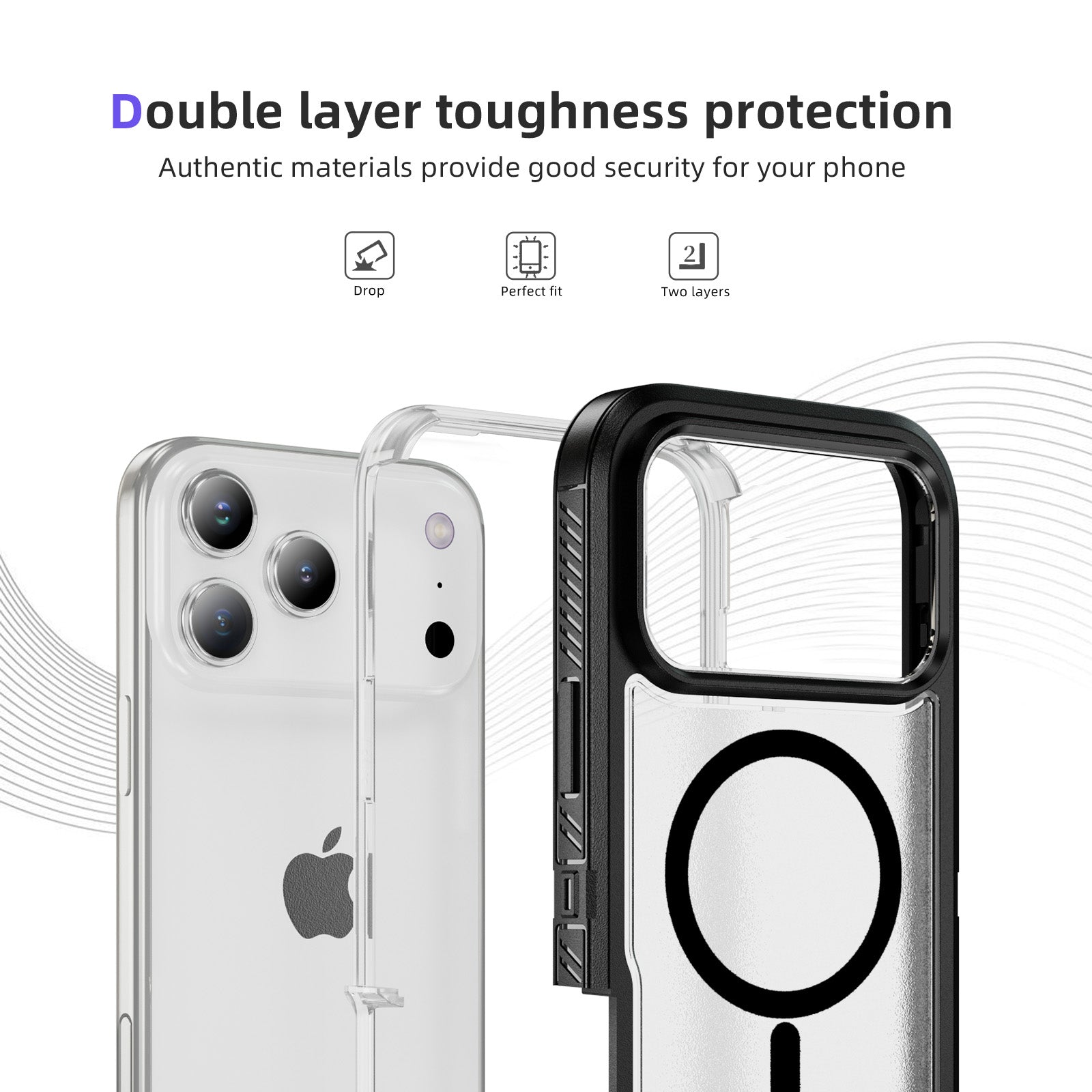 iPhone 17 Pro Max Eclipse Shield MagSafe Case - Black Clear
