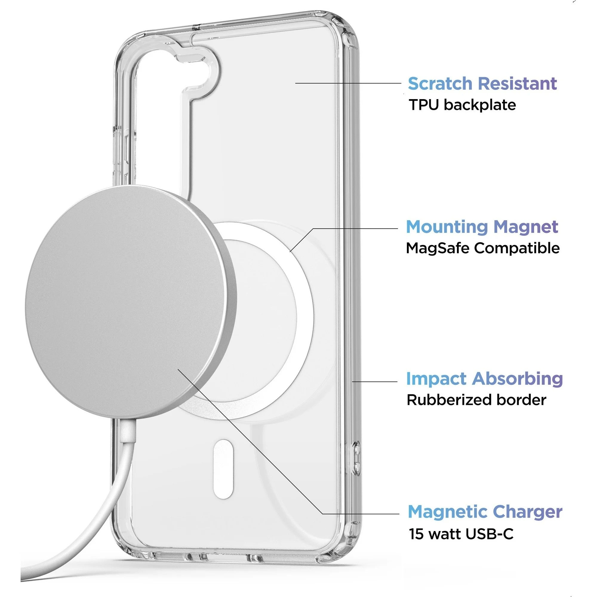 Samsung Galaxy S24/S25 Series Magnetic Back Cover Case Clear