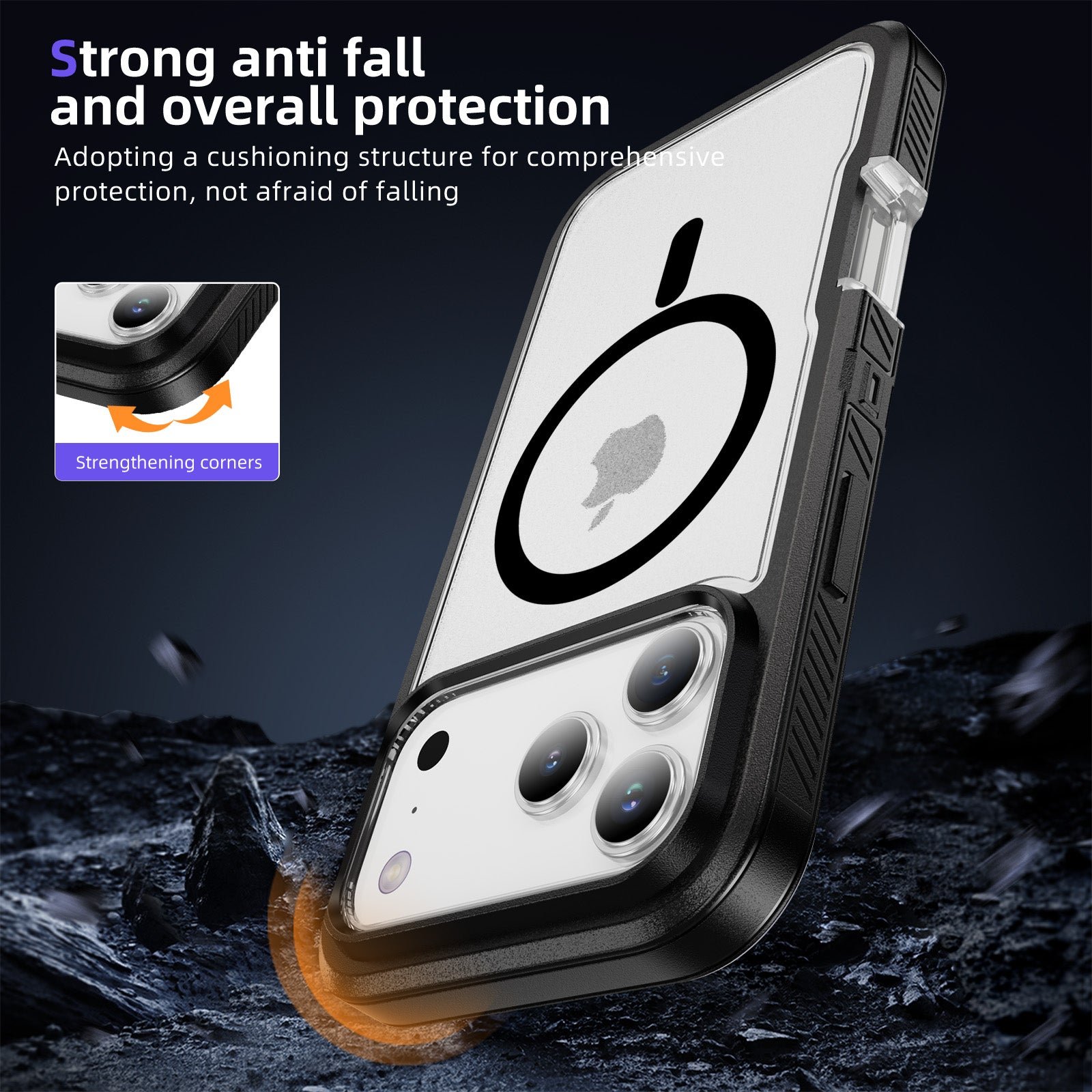 iPhone 17 Pro Max Eclipse Shield MagSafe Case - Black Clear