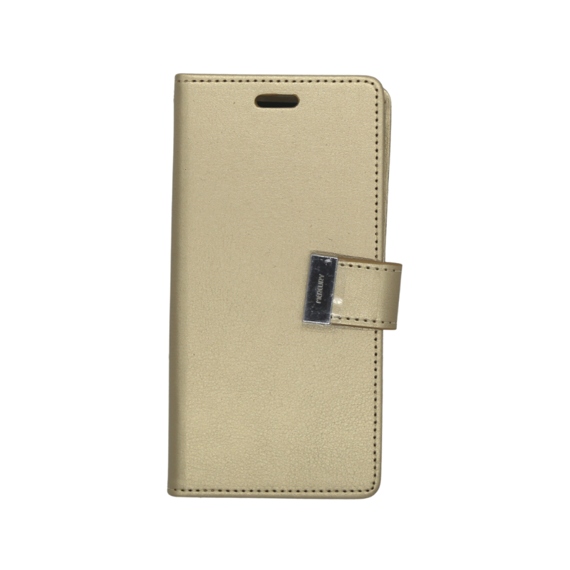 Goospery Silver Buckle Flip Leather Wallet Case iPhone X/XS Gold
