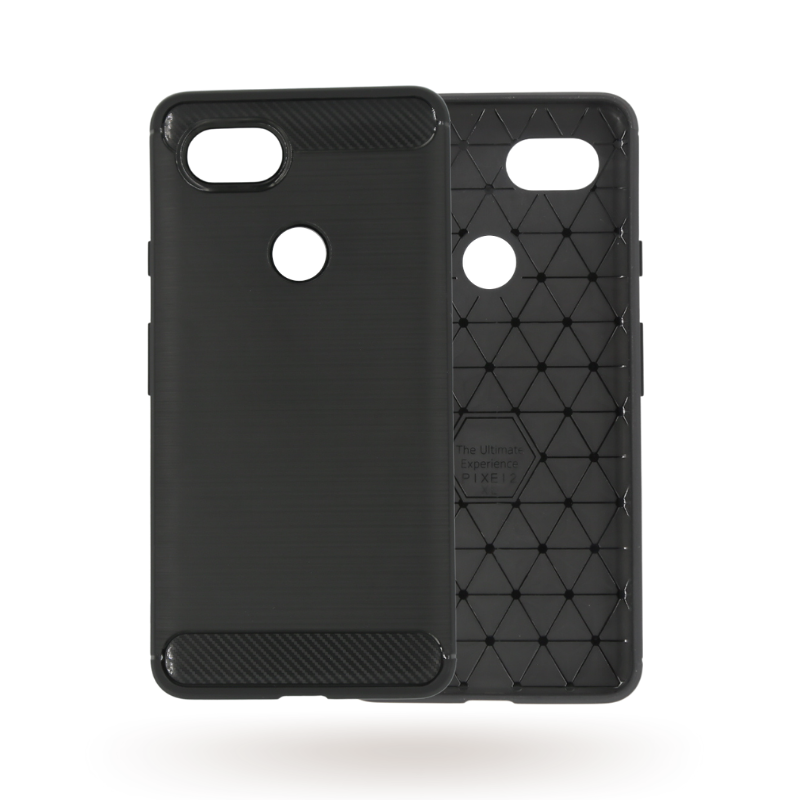 Google Pixel2 XL Slim Carbon Fibre Shockproof Rugged Case Cover Black