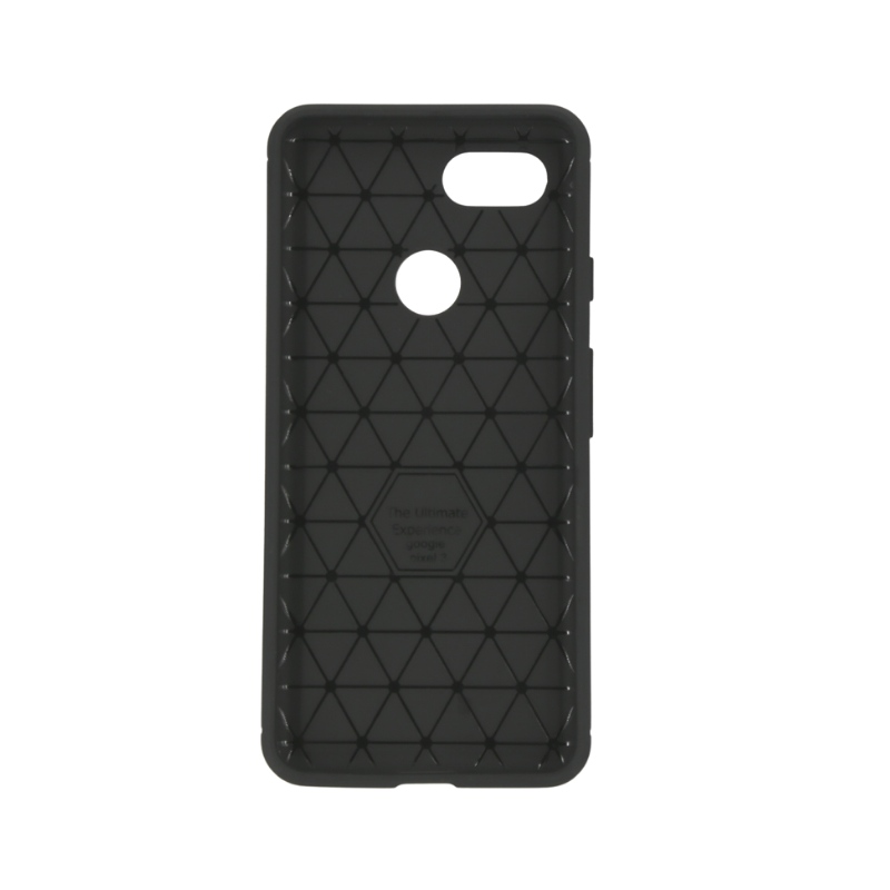 Google Pixel3 Slim Carbon Fibre Shockproof Rugged Case Cover Black