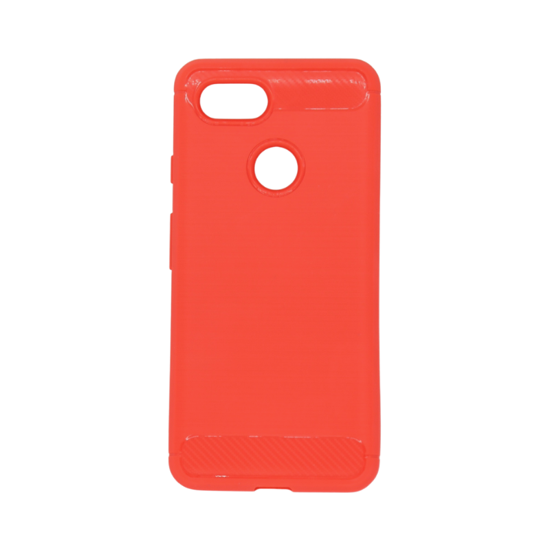 Google Pixel3 Slim Carbon Fibre Shockproof Rugged Case Cover Red