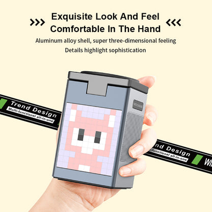 4-in-1 Retro Pixel Art Bluetooth Speaker & Wireless Charger Station with Alarm Clock