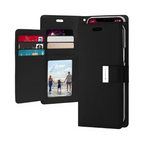 Goospery Silver Buckle Flip Leather Wallet Case iPhone 12 /12 Pro Black