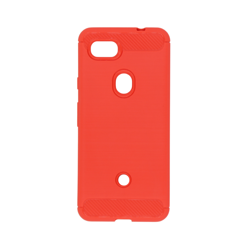 Google Pixel3a Slim Carbon Fibre Shockproof Rugged Case Cover Red