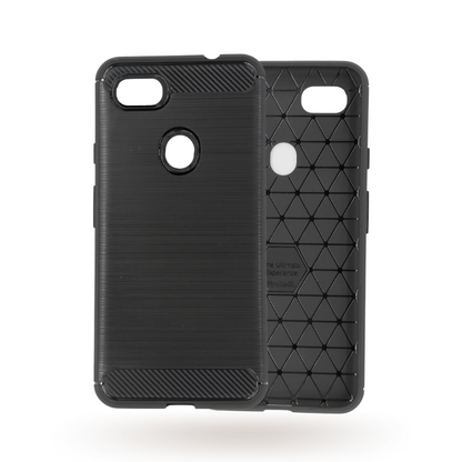 Google Pixel3a XL Slim Carbon Fibre Shockproof Rugged Case Cover Black