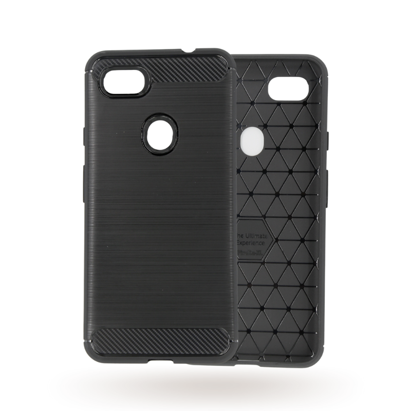 Google Pixel3a XL Slim Carbon Fibre Shockproof Rugged Case Cover Black