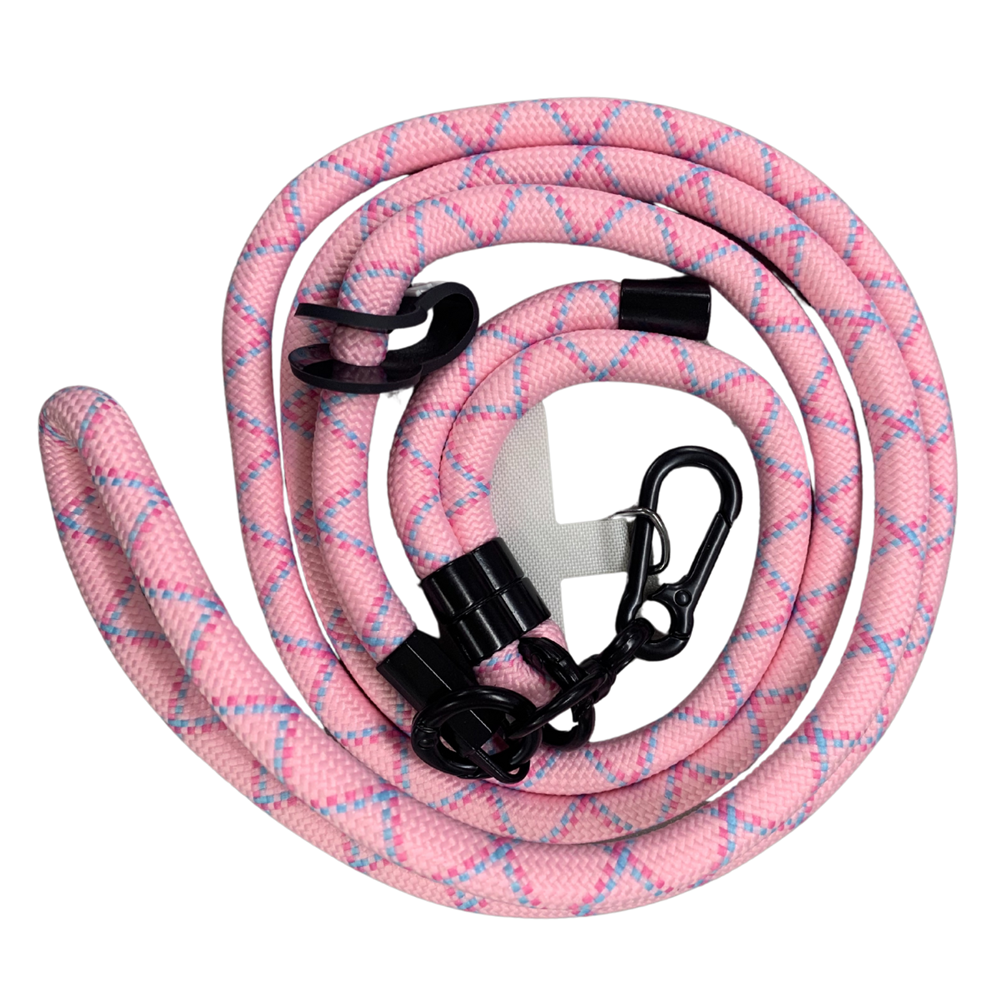 Adjustable Sturdy Rope Crossbody Phone Lanyard Pink