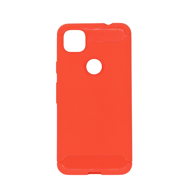 Google Pixel4a Slim Carbon Fibre Shockproof Rugged Case Cover Red