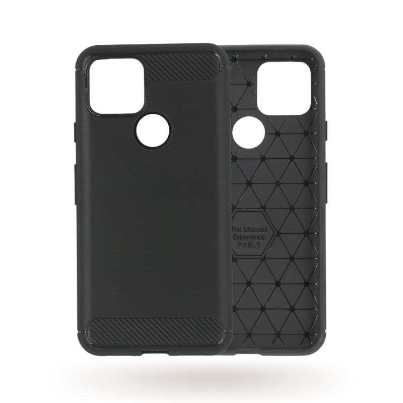 Google Pixel 5 Slim Carbon Fibre Shockproof Rugged Case Cover Black