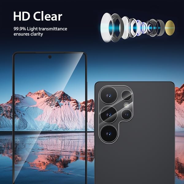 9D Full Camera lens Tempered Glass-Samsung Galaxy S25 Ultra