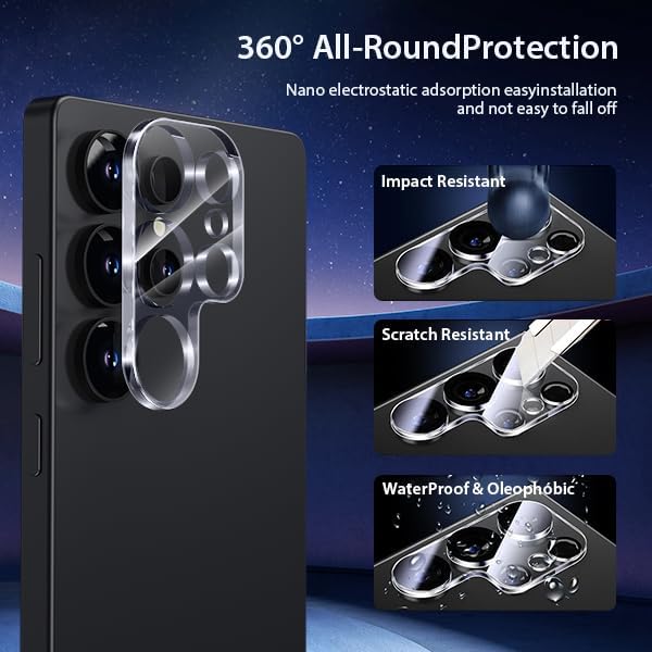 9D Full Camera lens Tempered Glass-Samsung Galaxy S25 Ultra