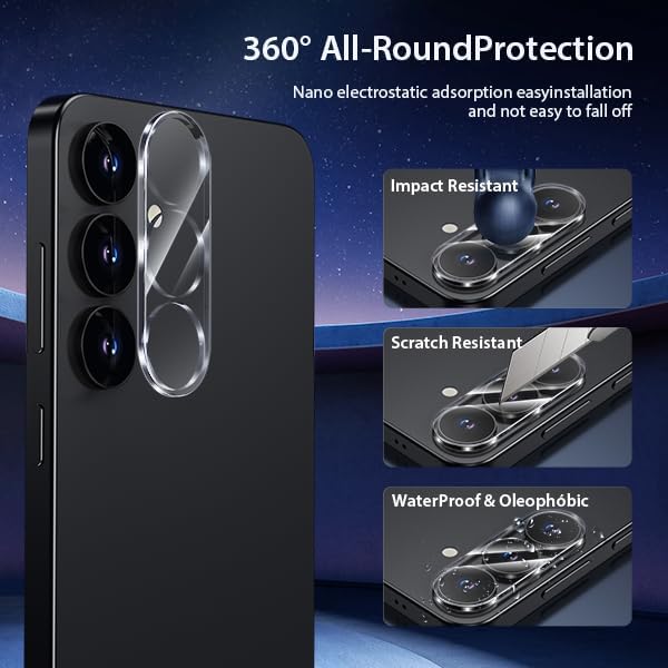 9D Full Camera lens Tempered Glass-Samsung Galaxy S25 / S25 Plus