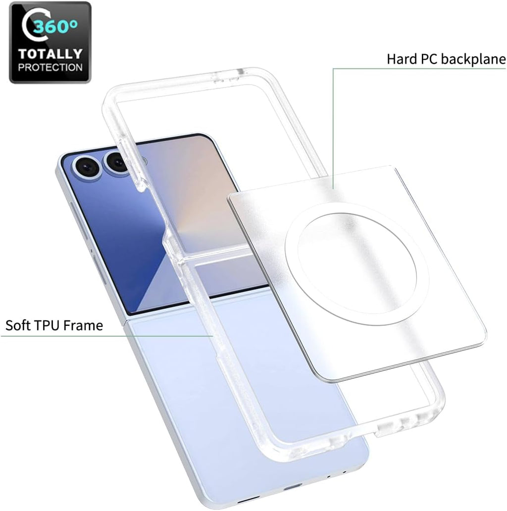 Samsung Galaxy Z Flip 7 Magnetic Back Cover Case Clear