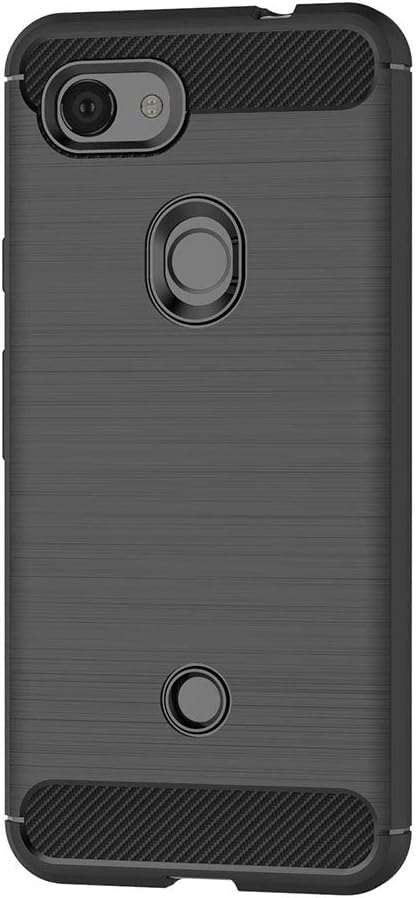 Google Pixel3a Slim Carbon Fibre Shockproof Rugged Case Cover Black