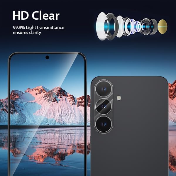 9D Full Camera lens Tempered Glass-Samsung Galaxy S25 / S25 Plus