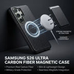 Samsung Galaxy S26 Carbon Fiber Texture Magsafe Case Black