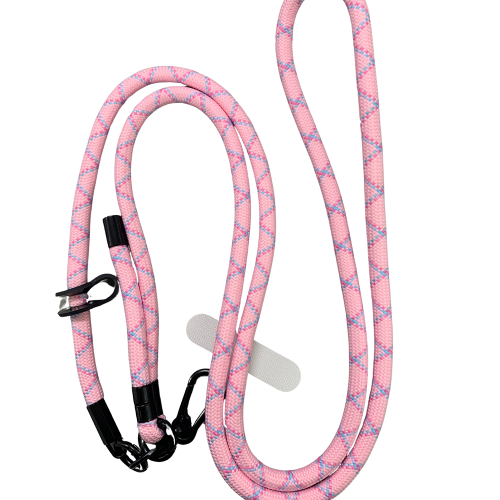 Adjustable Sturdy Rope Crossbody Phone Lanyard Pink