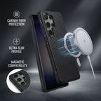 Samsung Galaxy S26 Carbon Fiber Texture Magsafe Case Black