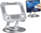 360 degree Rotatable  Multi-Function Metal Laptop & Phone Stand Silver